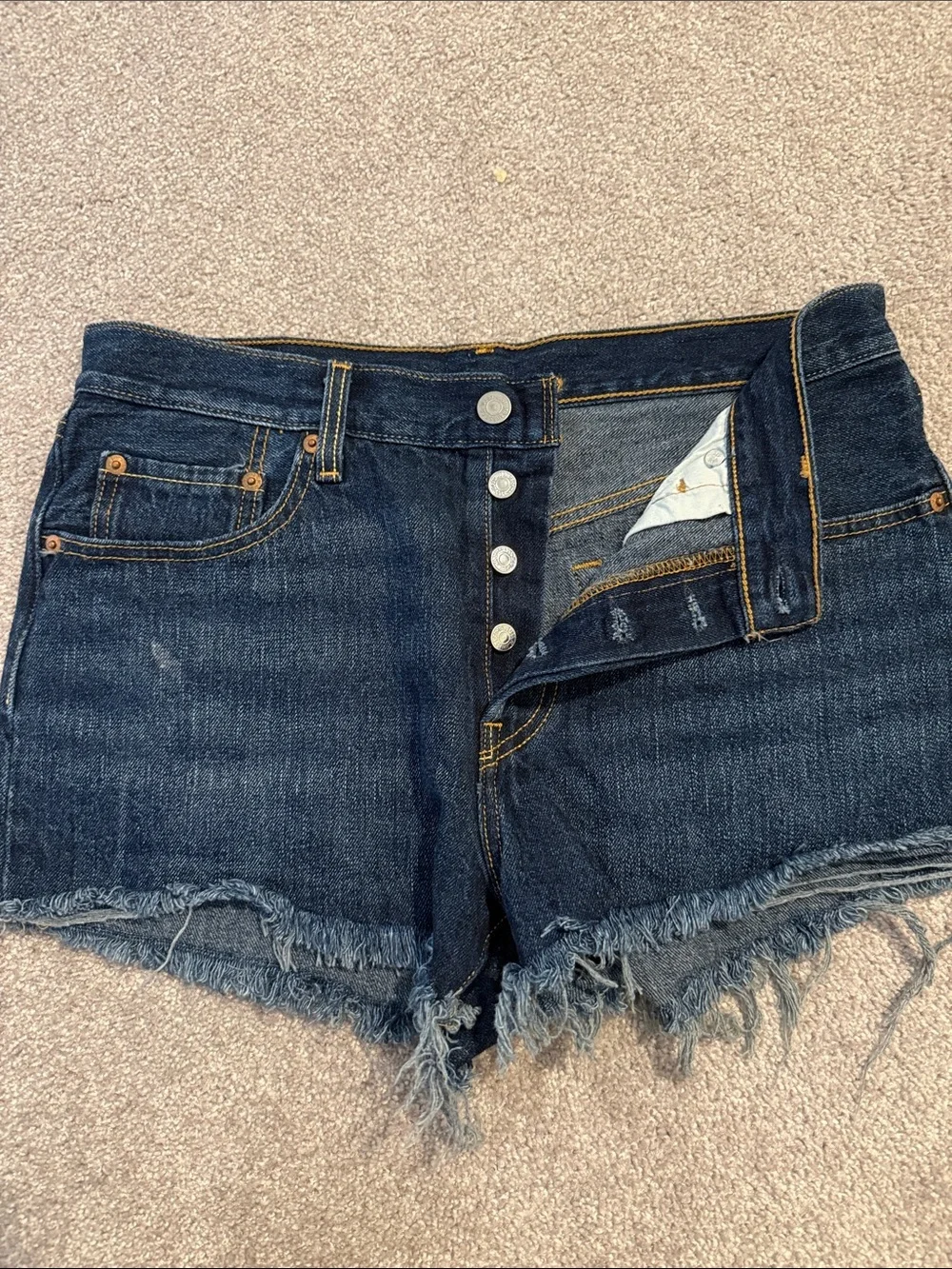 Levi's Dark Indigo Denim Cutoff Shorts